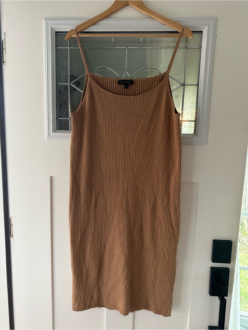Banana Republic Camel Ribbed Midi Slip Dress